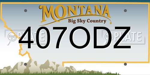 407ODZ Montana License Plate