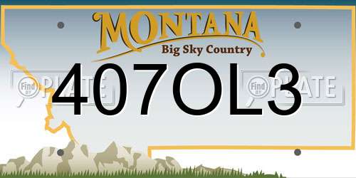 407OL3 Montana License Plate