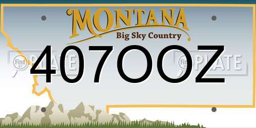 407OOZ Montana License Plate