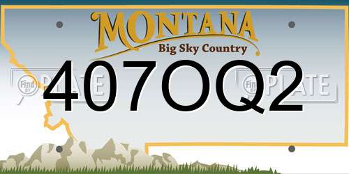 407OQ2 Montana License Plate