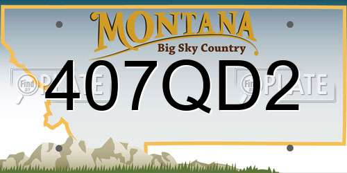 407QD2 Montana License Plate