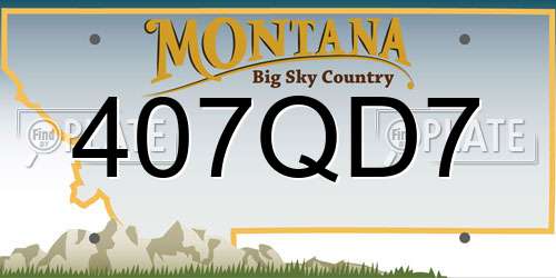 407QD7 Montana License Plate