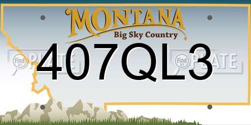 407QL3 Montana License Plate