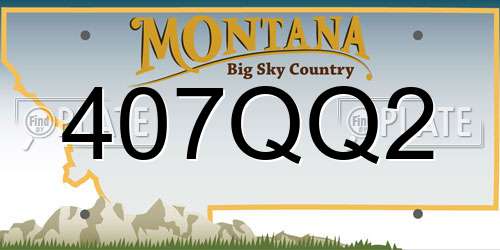 407QQ2 Montana License Plate