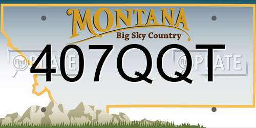 407QQT Montana License Plate