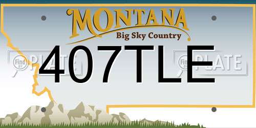 407TLE Montana License Plate