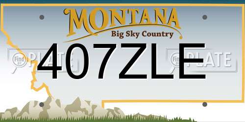 407ZLE Montana License Plate