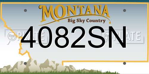 4082SN Montana License Plate