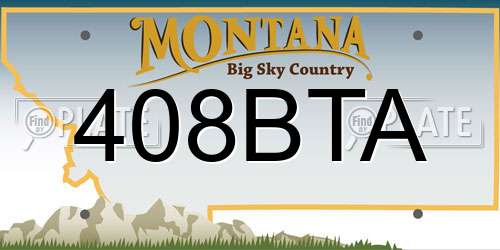 408BTA Montana License Plate