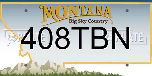 408TBN Montana License Plate