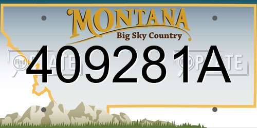 409281A Montana License Plate