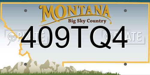409TQ4 Montana License Plate