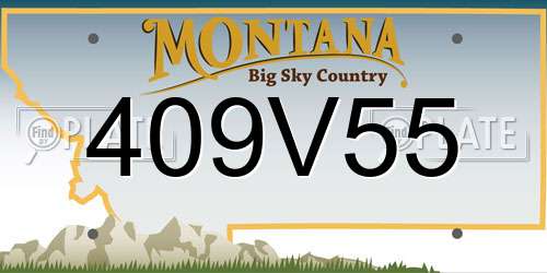409V55 Montana License Plate