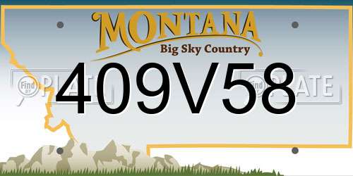 409V58 Montana License Plate