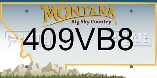 409VB8 Montana License Plate