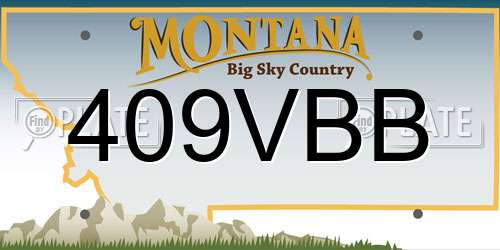 409VBB Montana License Plate