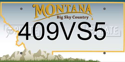 409VS5 Montana License Plate