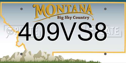 409VS8 Montana License Plate