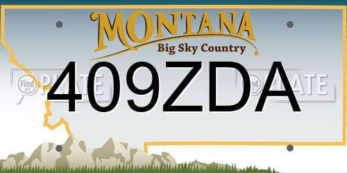 409ZDA Montana License Plate