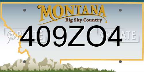 409ZO4 Montana License Plate