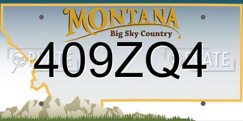 409ZQ4 Montana License Plate