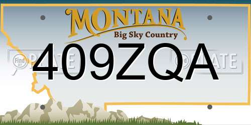 409ZQA Montana License Plate