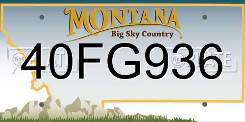 40FG936 Montana License Plate