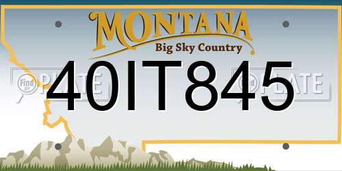 40IT845 Montana License Plate