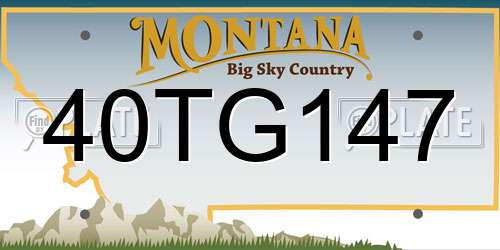 40TG147 Montana License Plate