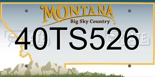 40TS526 Montana License Plate