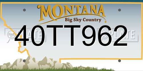 40TT962 Montana License Plate