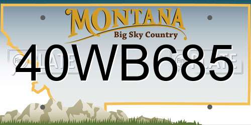 40WB685 Montana License Plate