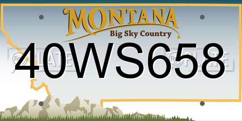 40WS658 Montana License Plate