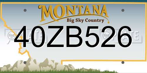 40ZB526 Montana License Plate