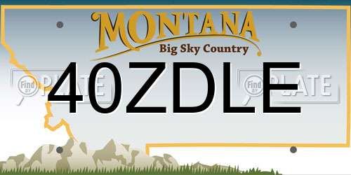 40ZDLE Montana License Plate