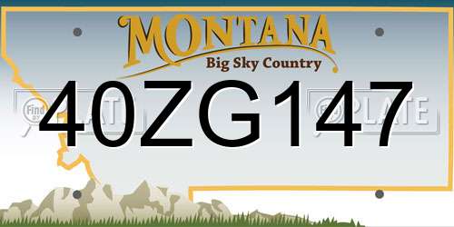 40ZG147 Montana License Plate