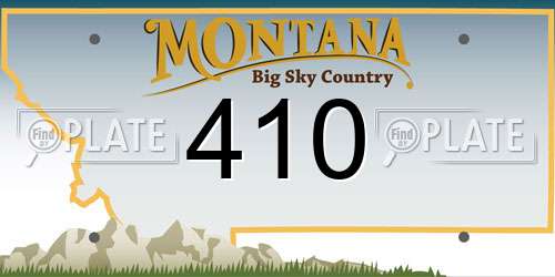 410 Montana License Plate