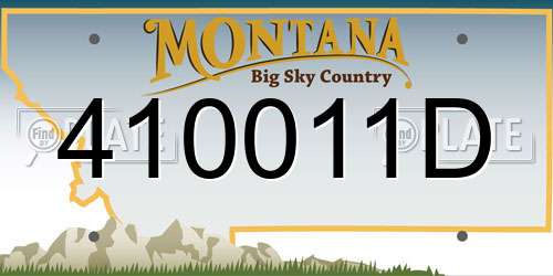 410011D Montana License Plate