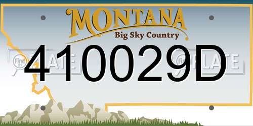 410029D Montana License Plate