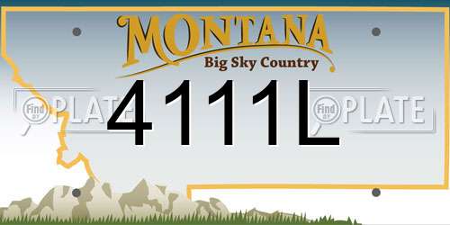 4111L Montana License Plate