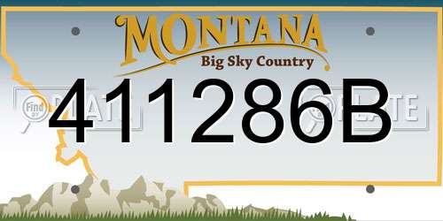 411286B Montana License Plate