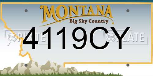 4119CY Montana License Plate