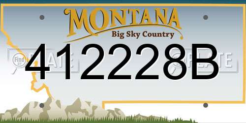 412228B Montana License Plate