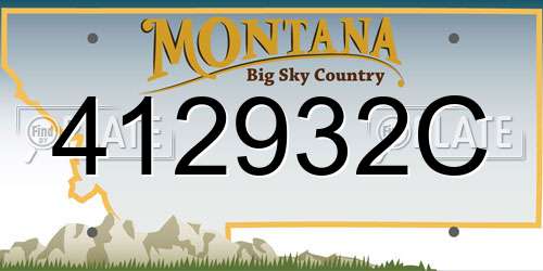 412932C Montana License Plate
