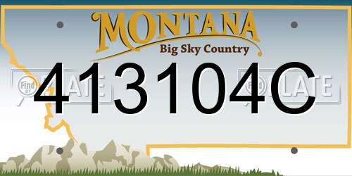 413104C Montana License Plate