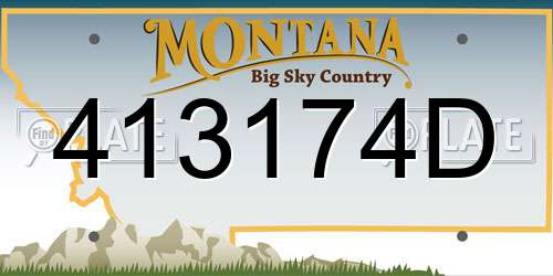 413174D Montana License Plate