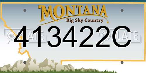 413422C Montana License Plate