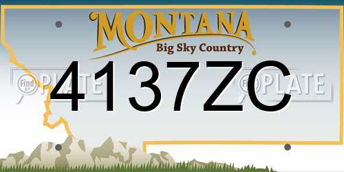 4137ZC Montana License Plate