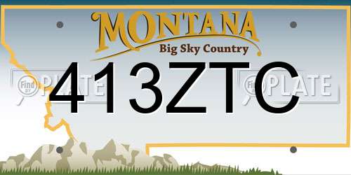 413ZTC Montana License Plate