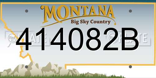 414082B Montana License Plate